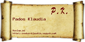 Pados Klaudia névjegykártya
